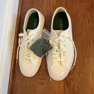 JCrew Mens White Canvas Shoes, Size 10